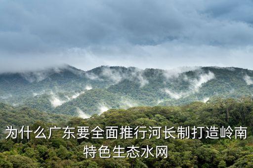 廣州江河治理，為什么廣東要全面推行河長制打造嶺南特色生態水網