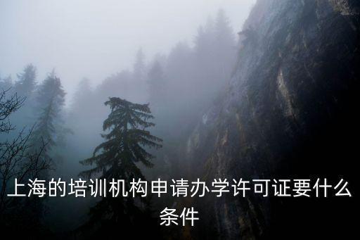 上海的培訓機構申請辦學許可證要什么條件