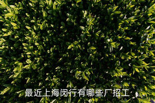 最近上海閔行有哪些廠招工