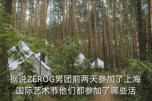 據說ZEROG男團前兩天參加了上海國際藝術節他們都參加了哪些活