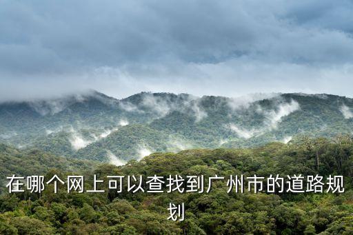 在哪個網上可以查找到廣州市的道路規劃