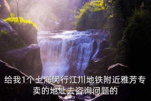 給我1個上海閔行江川地鐵附近雅芳專賣的地址去咨詢問題的