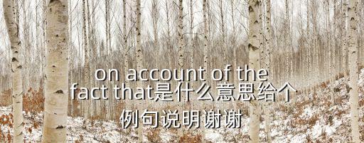 on account of the fact that是什么意思給個例句說明謝謝