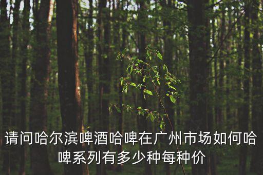 請問哈爾濱啤酒哈啤在廣州市場如何哈啤系列有多少種每種價