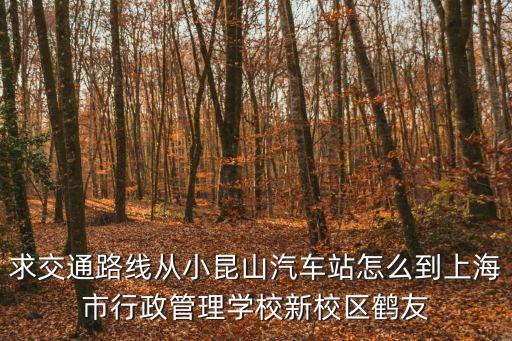 上海市鶴友路500號，求交通路線從小昆山汽車站怎么到上海市行政管理學校新校區鶴友
