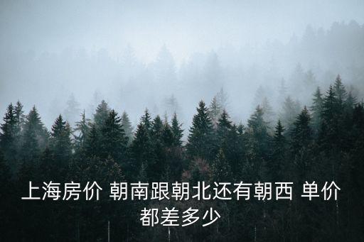 上海房價 朝南跟朝北還有朝西 單價都差多少
