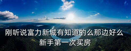 剛聽說富力新城有知道的么那邊好么 新手第一次買房