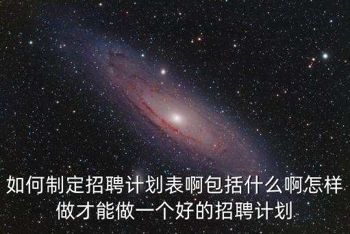 如何制定招聘計劃表啊包括什么啊怎樣做才能做一個好的招聘計劃