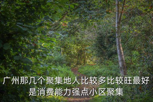 廣州那幾個(gè)聚集地人比較多比較旺最好是消費(fèi)能力強(qiáng)點(diǎn)小區(qū)聚集