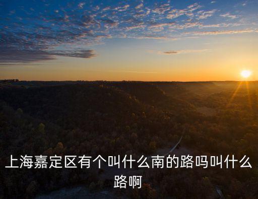 上海嘉定區有個叫什么南的路嗎叫什么路啊