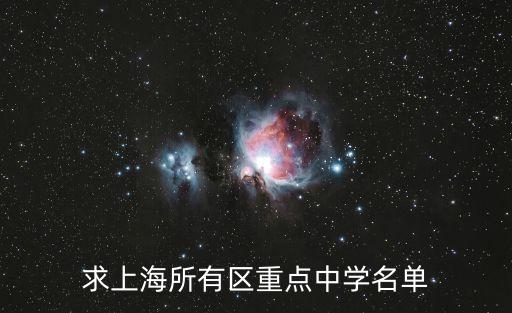 求上海所有區重點中學名單