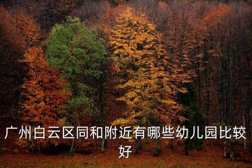 廣州白云區(qū)同和附近有哪些幼兒園比較好