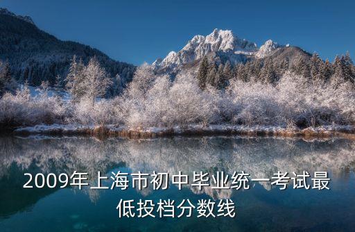 2009年上海市初中畢業統一考試最低投檔分數線