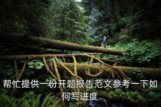 幫忙提供一份開題報(bào)告范文參考一下如何寫進(jìn)度