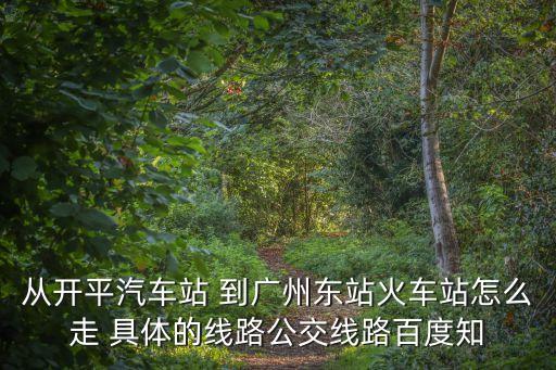 從開平汽車站 到廣州東站火車站怎么走 具體的線路公交線路百度知