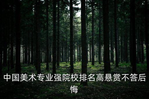 中國美術專業(yè)強院校排名高懸賞不答后悔