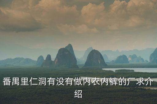 番禺里仁洞有沒有做內衣內褲的廠求介紹