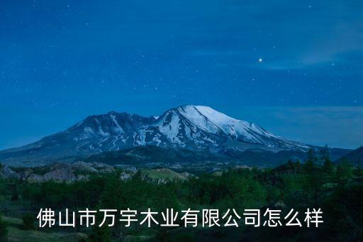 佛山市萬宇木業有限公司怎么樣