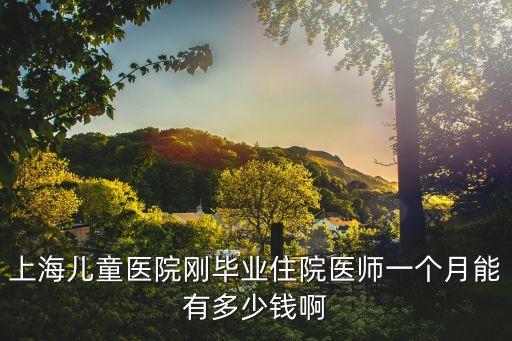 上海兒童醫(yī)院剛畢業(yè)住院醫(yī)師一個月能有多少錢啊