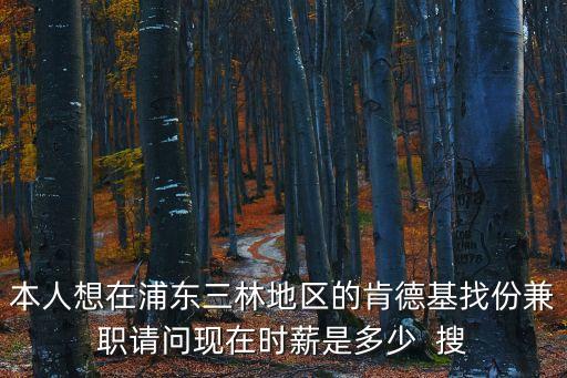 本人想在浦東三林地區(qū)的肯德基找份兼職請(qǐng)問(wèn)現(xiàn)在時(shí)薪是多少  搜