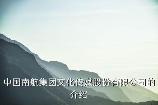 中國(guó)南航集團(tuán)文化傳媒股份有限公司的介紹