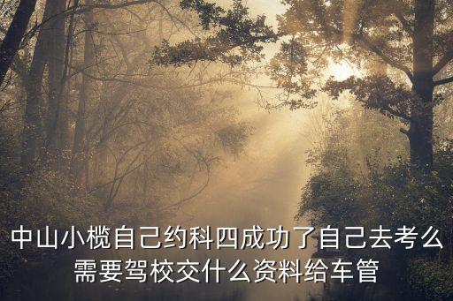 中山小欖自己約科四成功了自己去考么需要駕校交什么資料給車管
