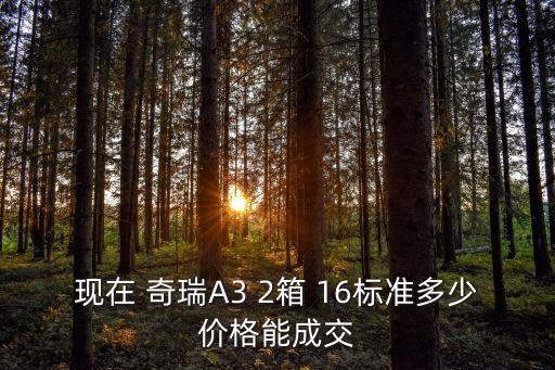現(xiàn)在 奇瑞A3 2箱 16標(biāo)準(zhǔn)多少價(jià)格能成交
