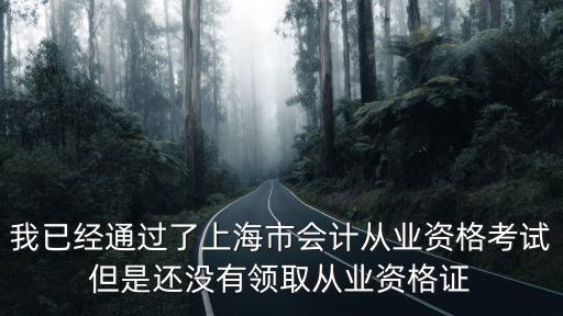 我已經(jīng)通過(guò)了上海市會(huì)計(jì)從業(yè)資格考試但是還沒(méi)有領(lǐng)取從業(yè)資格證
