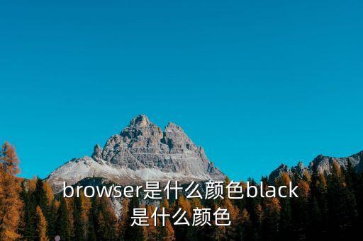 browser是什么顏色black是什么顏色