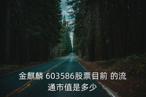 金麒麟 603586股票目前 的流通市值是多少