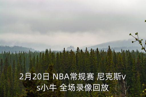 2月20日 NBA常規(guī)賽 尼克斯vs小牛 全場錄像回放