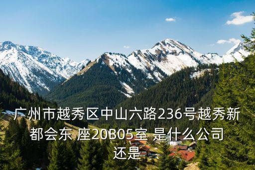 廣州市越秀區中山六路236號越秀新都會東 座20B05室 是什么公司還是