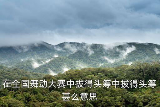 拔得頭籌是什么意思，先拔頭籌 什么意思