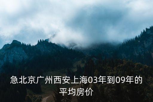 2001年上海市平均房價是多少錢，急北京廣州西安上海03年到09年的平均房價