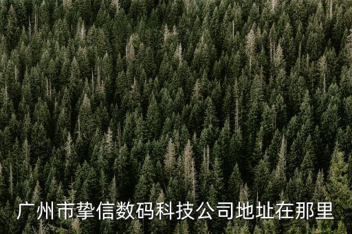 廣州市摯信數(shù)碼科技公司地址在那里