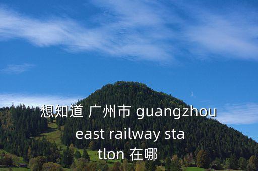 想知道 廣州市 guangzhou east railway statlon 在哪