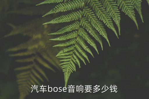 汽車bose音響要多少錢