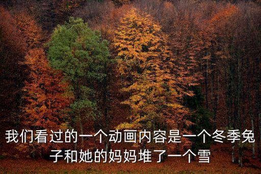 我們看過的一個動畫內容是一個冬季兔子和她的媽媽堆了一個雪