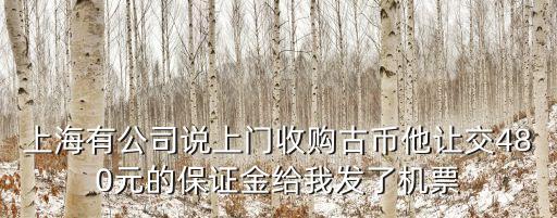 上海有公司說上門收購古幣他讓交480元的保證金給我發了機票