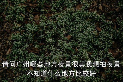 請問廣州哪些地方夜景很美我想拍夜景不知道什么地方比較好