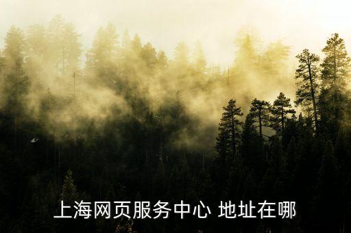 上海網(wǎng)頁服務中心 地址在哪