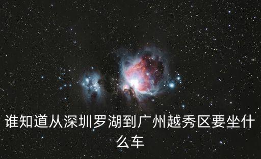 誰知道從深圳羅湖到廣州越秀區要坐什么車