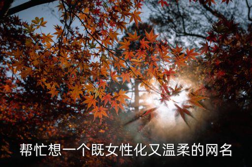 溫柔的網名昵稱女，幫忙想一個既女性化又溫柔的網名