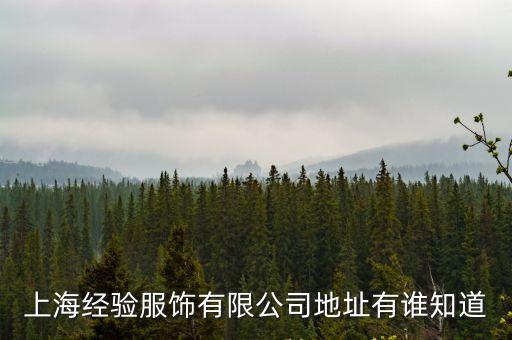 上海經驗服飾有限公司地址有誰知道