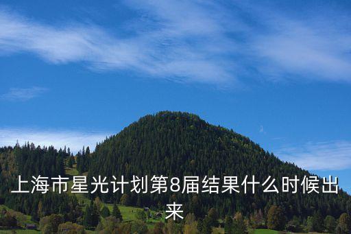上海市星光計劃第8屆結果什么時候出來