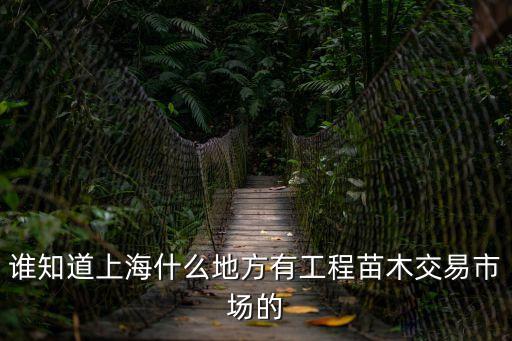 誰(shuí)知道上海什么地方有工程苗木交易市場(chǎng)的