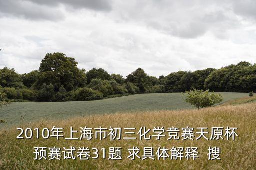 2010年上海市初三化學(xué)競賽天原杯預(yù)賽試卷31題 求具體解釋  搜