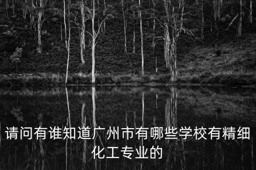 請問有誰知道廣州市有哪些學校有精細化工專業的