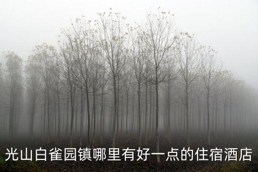 廣州白雀鎮旅游，光山白雀鎮哪條街有好一點的賓館酒店