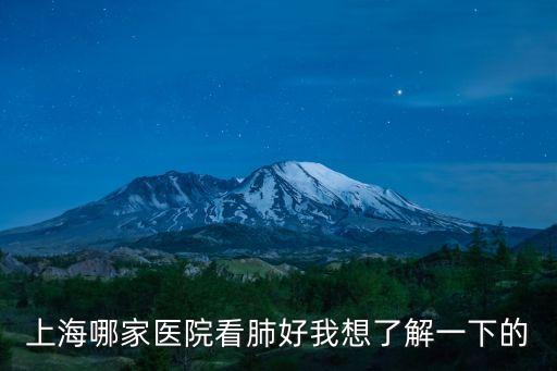 上海哪家醫(yī)院看肺好我想了解一下的
